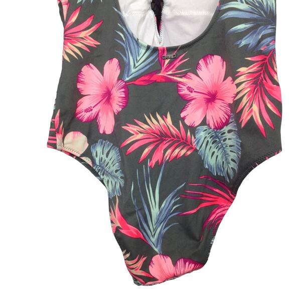 PINK Victoria Secret Lace Up Floral One Piece Swim Bathing Suit - Picture 6 of 8